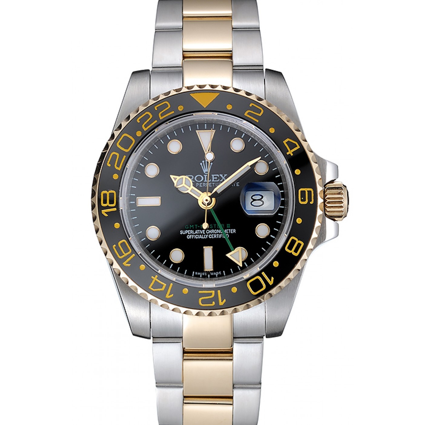 Swiss Rolex GMT Master Black Bezel Black Dial 80295